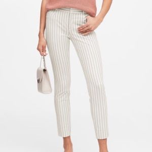 Banana Republic White and Navy Striped Sloan Pants Size 10P
